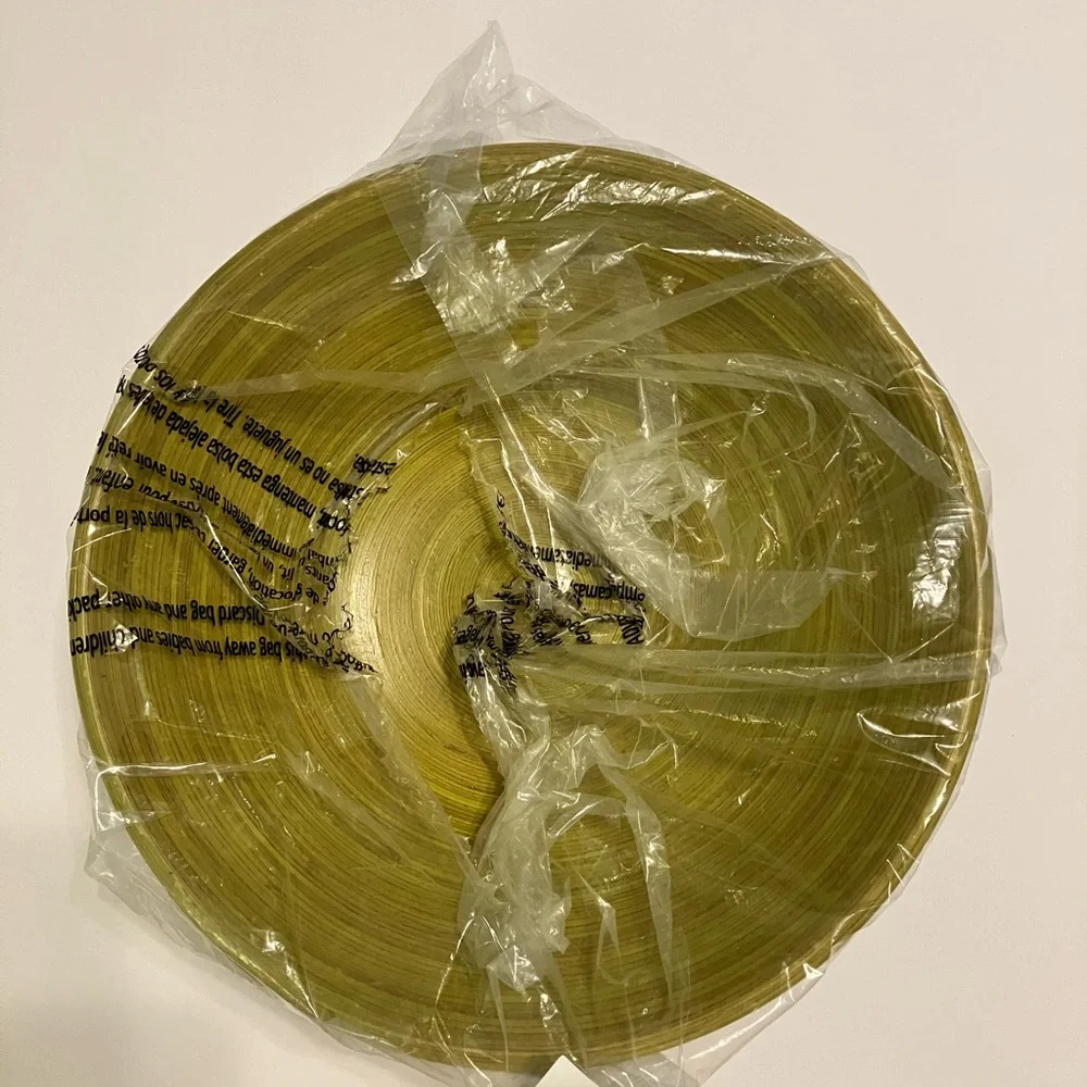 Pottery Barn 12” Bamboo Bowl Green